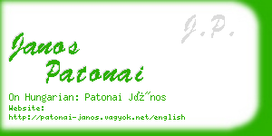 janos patonai business card